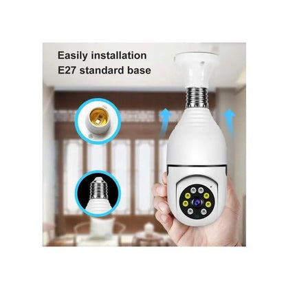 Wi-Fi CCTV Camera 3MP Wireless PTZ Bulb Shape V380 Pro | Indoor 360° Smart Home Security Camera Light Vision 24x7 Continuous...