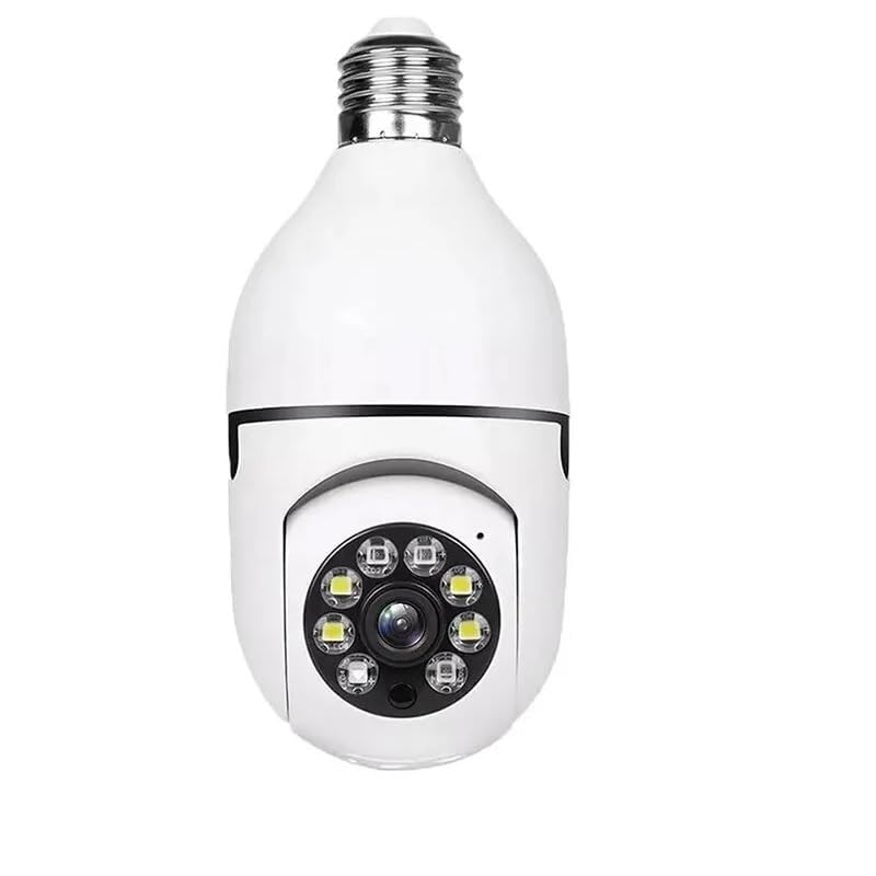 Wi-Fi CCTV Camera 3MP Wireless PTZ Bulb Shape V380 Pro | Indoor 360° Smart Home Security Camera Light Vision 24x7 Continuous...