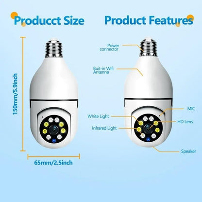 Wi-Fi CCTV Camera 3MP Wireless PTZ Bulb Shape V380 Pro | Indoor 360° Smart Home Security Camera Light Vision 24x7 Continuous...