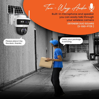 ecureye 4G/5G Dual Lens Solar CCTV Camera -Solaris| Wireless Outdoor Security Camera | 350° PTZ, 2-Way Talk, Motion Detection | SD Card & Cloud Storage | Waterproof Solar-Powered Surveillance