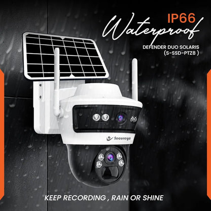 ecureye 4G/5G Dual Lens Solar CCTV Camera -Solaris| Wireless Outdoor Security Camera | 350° PTZ, 2-Way Talk, Motion Detection | SD Card & Cloud Storage | Waterproof Solar-Powered Surveillance