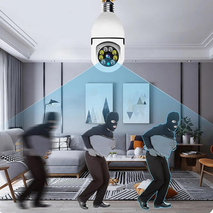 Wi-Fi CCTV Camera 3MP Wireless PTZ Bulb Shape V380 Pro | Indoor 360° Smart Home Security Camera Light Vision 24x7 Continuous...