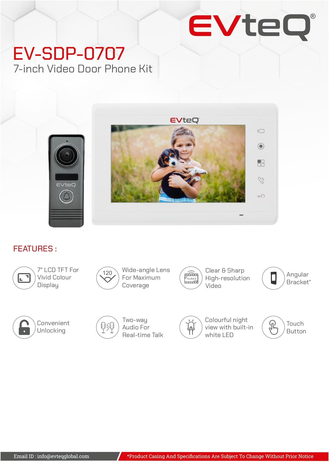 7″ Video Door Phone Kit ( EV-SDP-0707 )