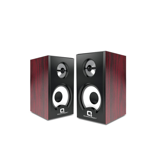 Double Dhamaal Wired QWS-1205 Quantron 2.0 USB Wooden Speakers, 3W x 2 Drivers, AUX Connectivity