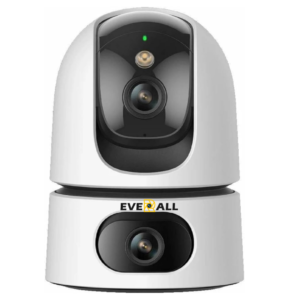 Everall 5MP Dual Lens Robot WiFi CCTV Camera (360° Rotation, Night Color Vision, Motion Tracking)