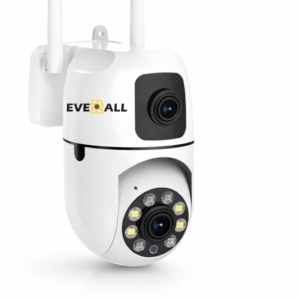 Everall Mini PT Dual Lens 4MP Wi-Fi CCTV Camera (360° Rotation, Night Color Vision)