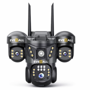 Everall 5MP Triple Lens SIM Outdoor CCTV Camera (360° Rotation, Night Color Vision, Motion Tracking, No WiFi Required)