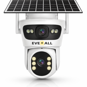 Everall 6MP Dual Lens Solar SIM Outdoor CCTV Camera (360° Rotation, Night Color Vision, Motion Tracking, No Electricity Required)