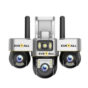 Everall 6MP Triple Lens Motorised Outdoor WiFi CCTV Camera (360° Rotation, Night Color Vision, Motion Tracking)